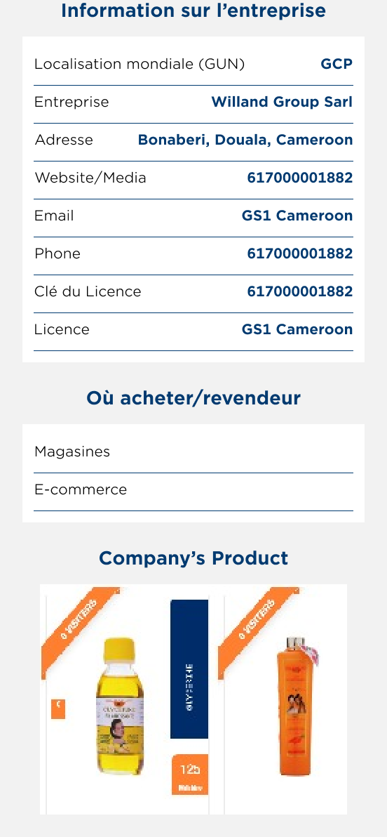 QR617 — Entreprise et points de vente